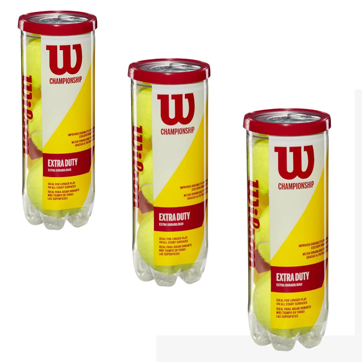 Kit Bola De Tênis Wilson Championship Pack Com 03 Tubos (total 9 bolas)