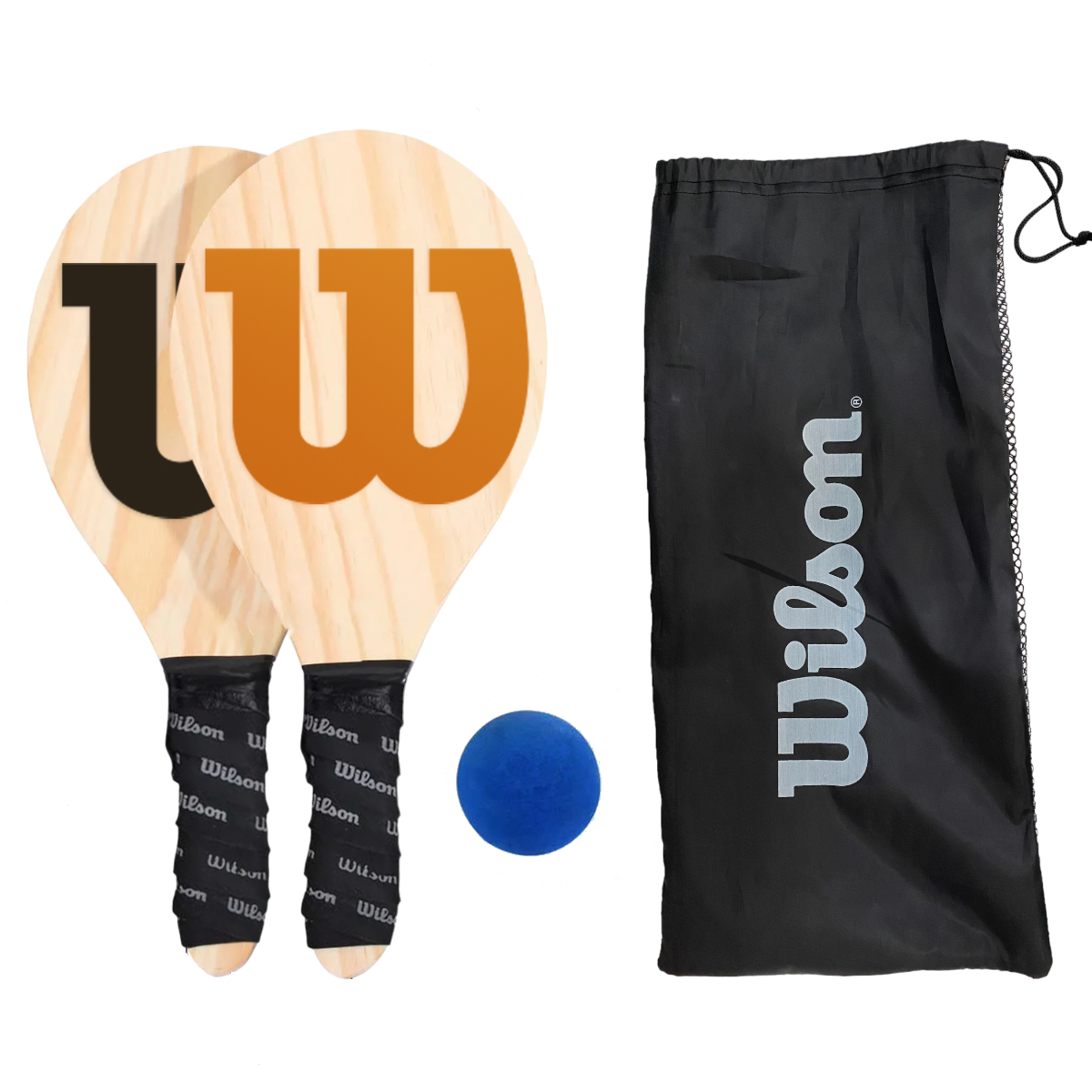 Raquetes de Frescobol Wilson com bolinha e capa protetora