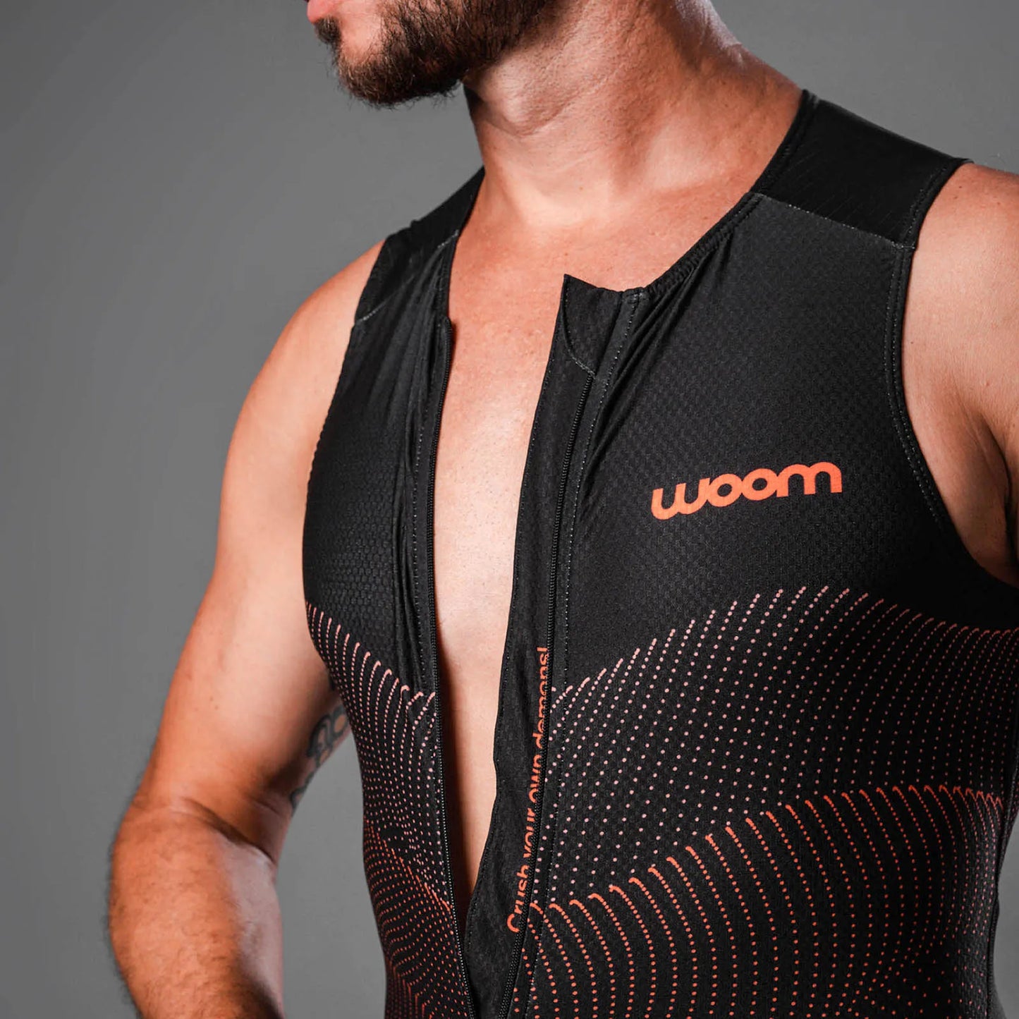 Macaquinho Triathlon sem manga Woom 140 Masculino 2024