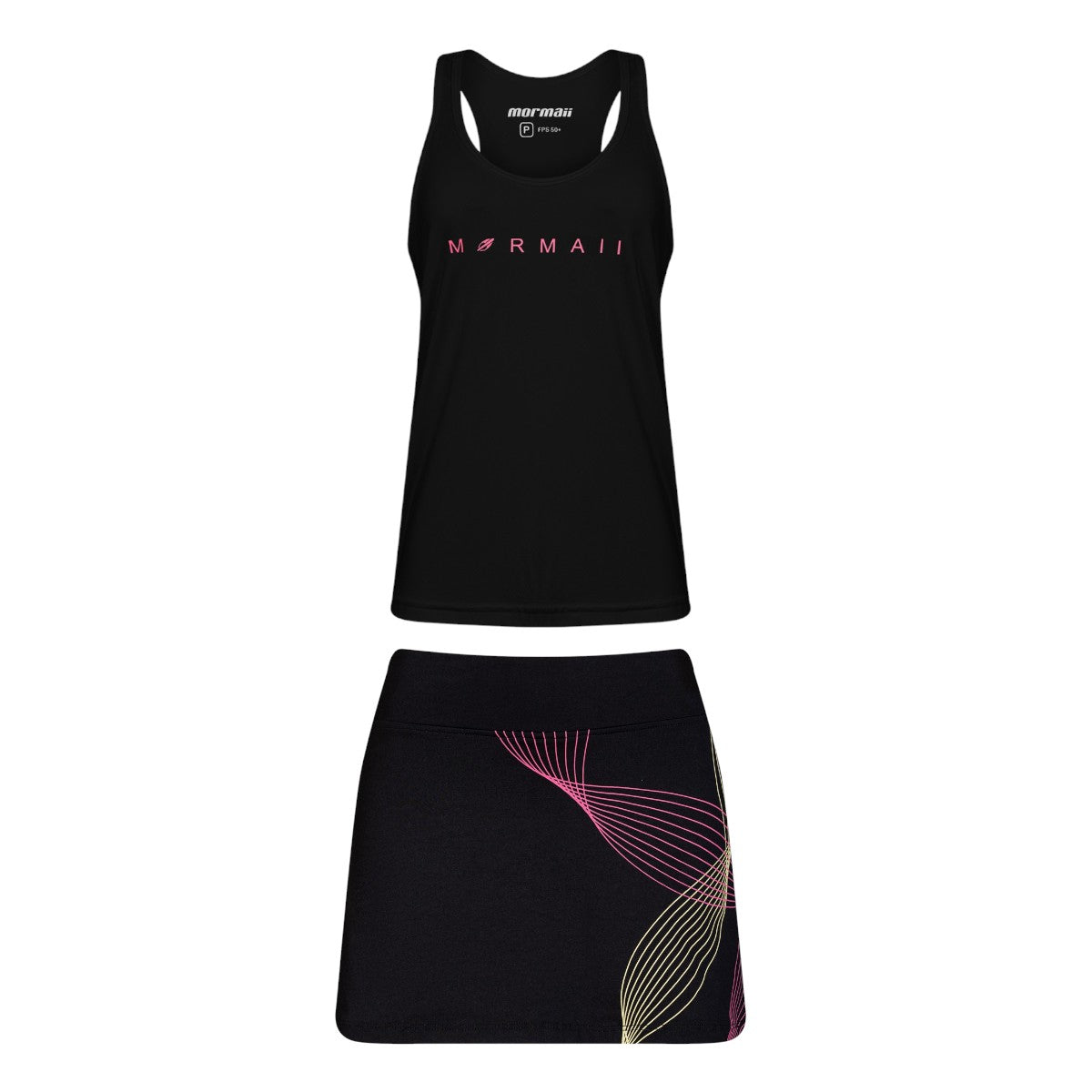 Conjunto Regata e Saia Shorts Beach Tennis Mormaii Feminina Ondas