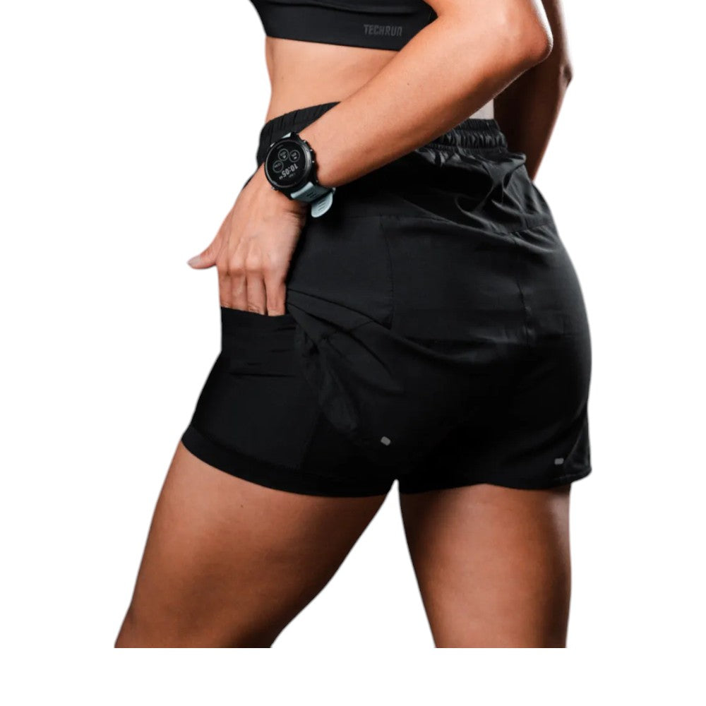 Bermuda Shorts Running 2 em 1 Woom Marathon Feminina I