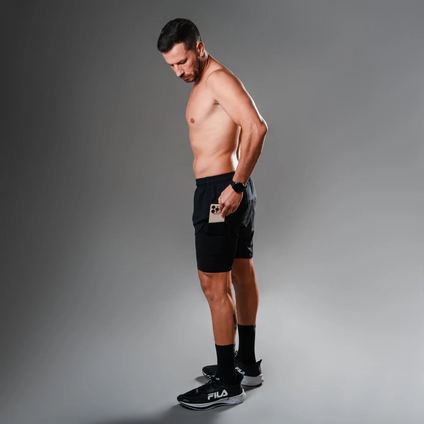 Bermuda Shorts Running 2 em 1 Woom Marathon Masculino I