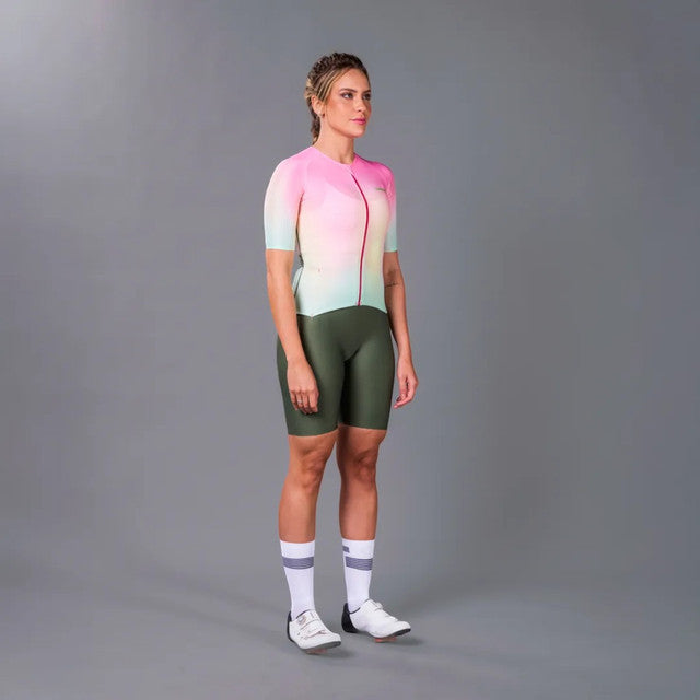 Macaquinho Triathlon com manga  Woom 140 Feminino II