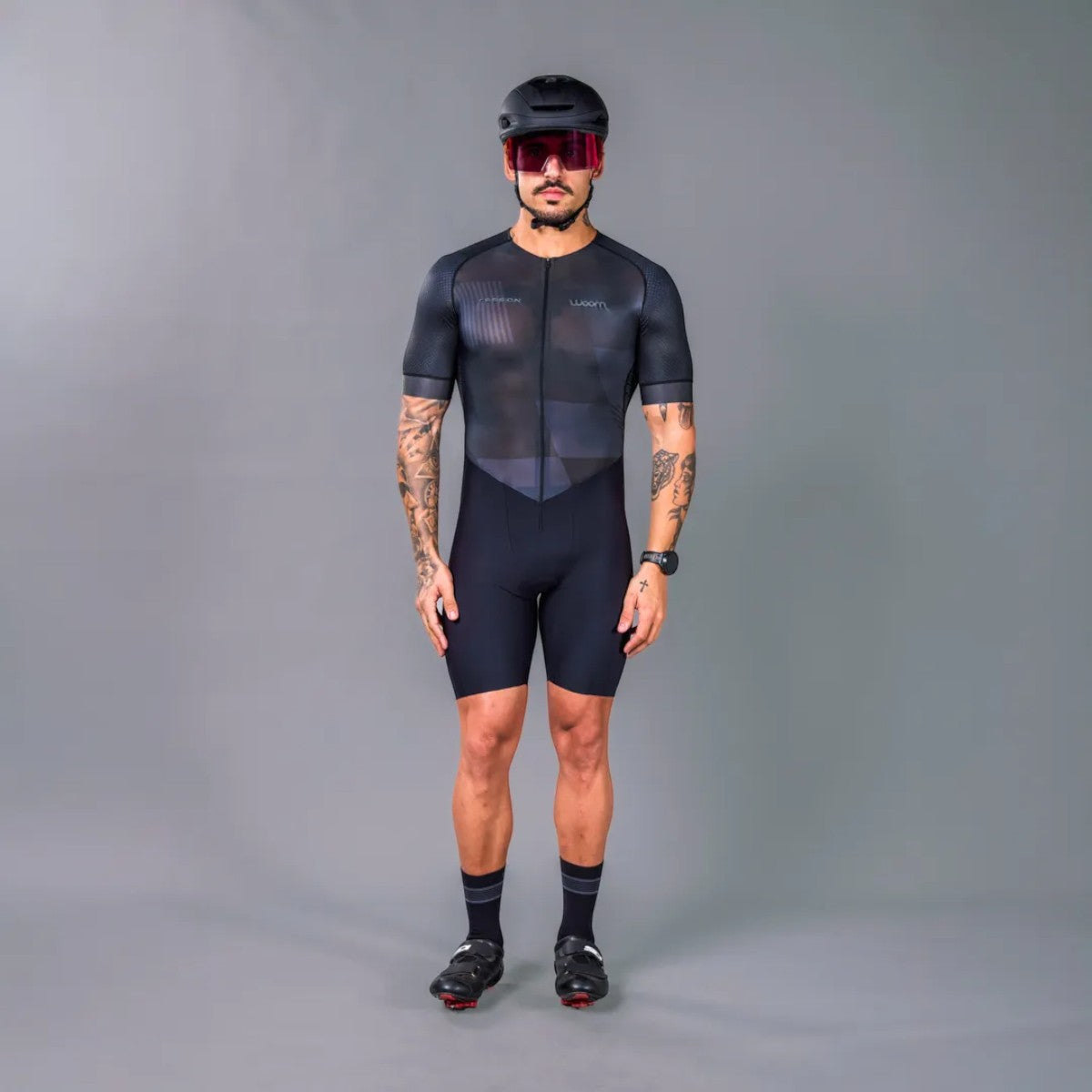 Macaquinho de Triathlon com mangas Woom Carbon Phantom Masculino II