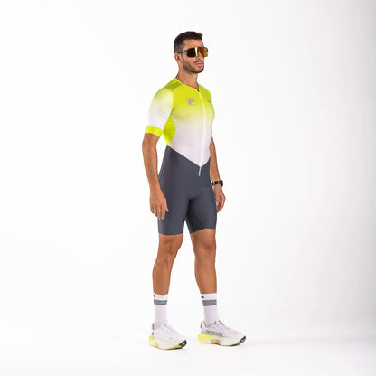 Macaquinho Triathlon c/ manga Carbon Collab FILA Woom Masculino