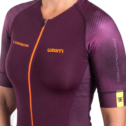 Macaquinho de Triathlon Woom com manga Carbon Revolution II Feminino