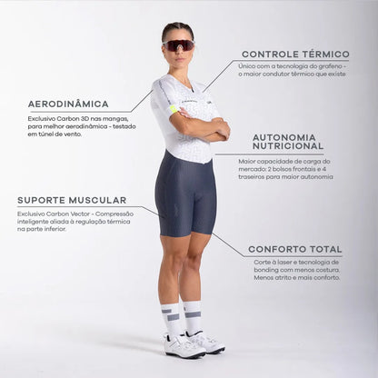 Macaquinho Triathlon c/ manga Carbon Revolution Woom Feminino II